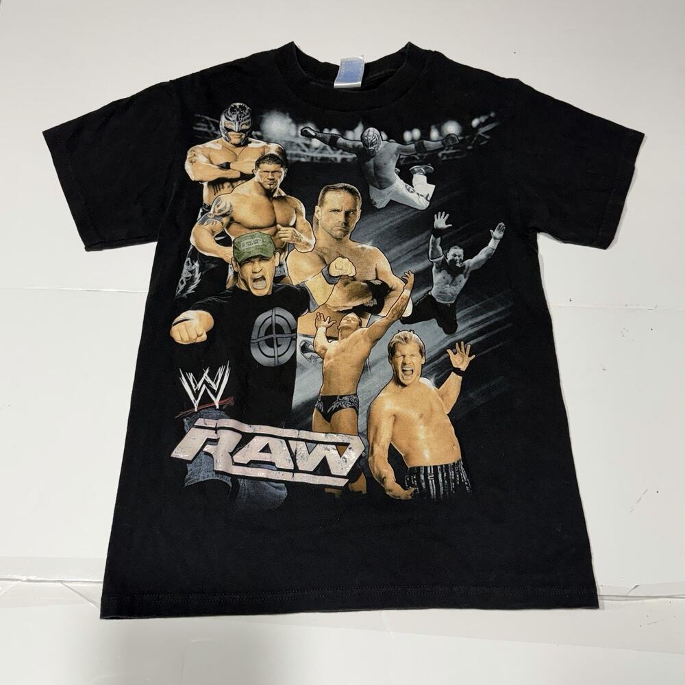 WWE Raw Tennessee River Tag Wrestling T-Shirt Mens Small Black John Cena Batista